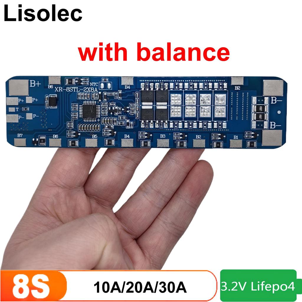 With Balance Lifepo4 8S BMS Protect Board 24V 18650 32650 Lithium Iron Phosphate Battery 30A 20A 10A