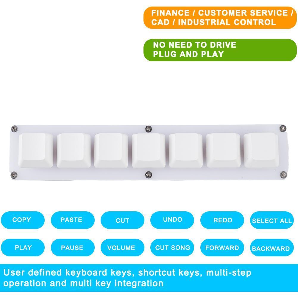 Mini 7 Key Custom OSU Keypad USB Wired White Programmable Macro Mechanical Keyboard For Gaming