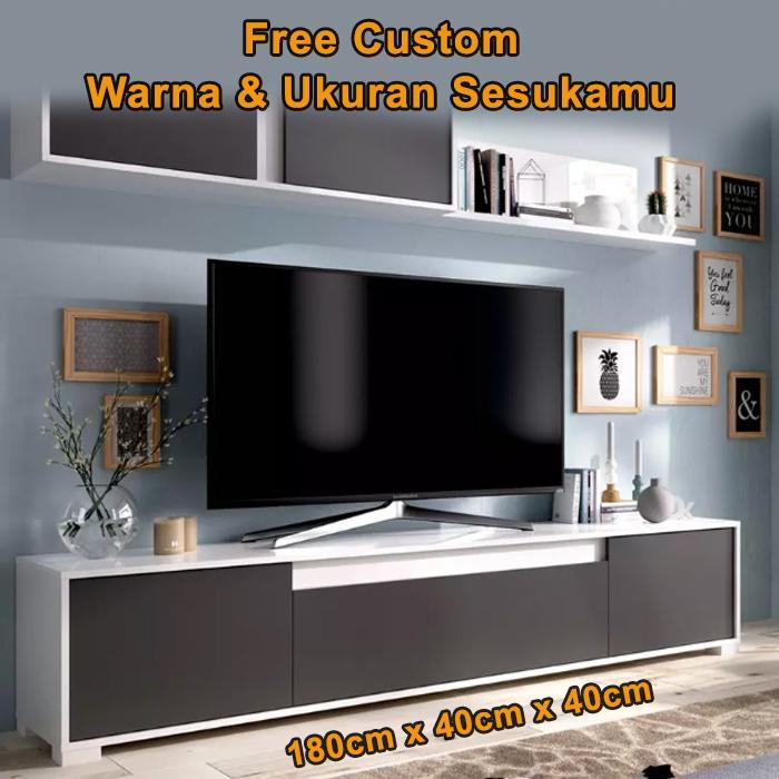 Meja Tv/Bufet Tv/Rak Tv/Nakas Tv/Badrop Tv Minimalis - PUTIH HITAM
