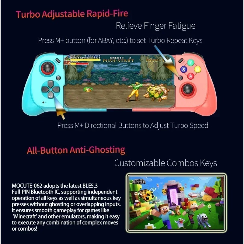 MOCUTE 062 Wireless Bluetooth Controller Telescopic Gamepad Controller Joystick Stretchable Gamepad
