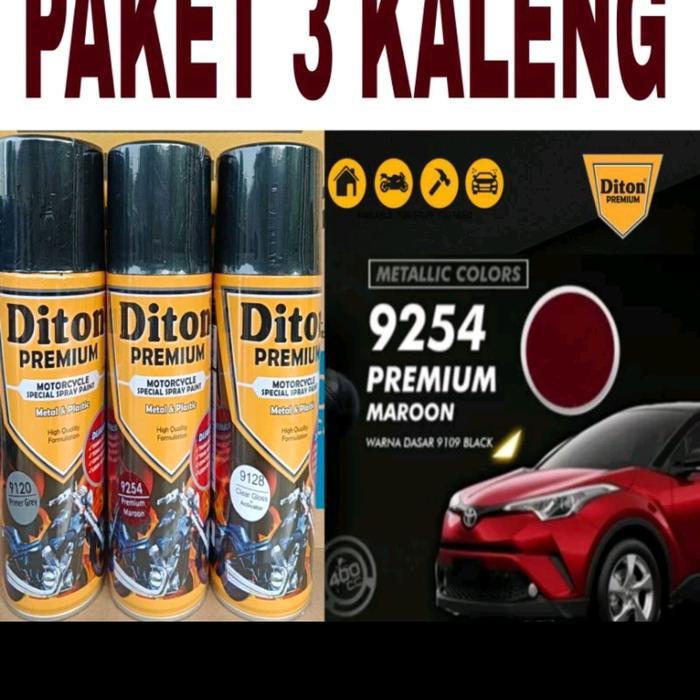 PAKET 3 KALENG Diton premium PREMIUM MAROON 9254 400cc marun merah ati