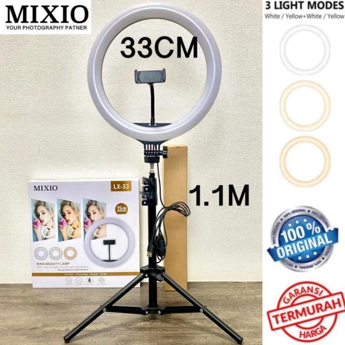 MIXIO PAKET 33CM RING LIGHT + TRIPOD 1.1M