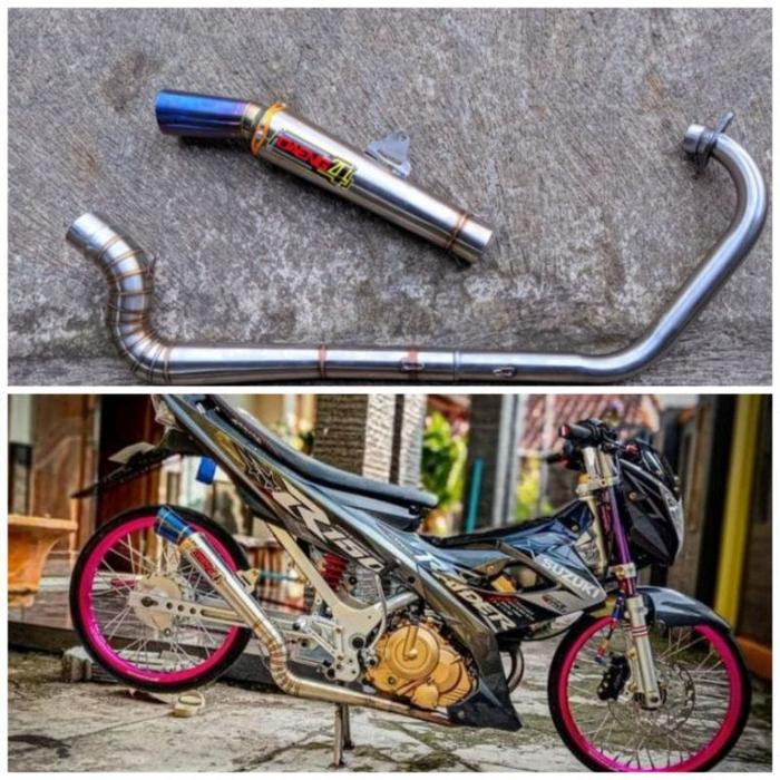 FREE ONGKIR KNALPOT DAENG 4 LEHER MODEL COBRA PNP SATRIA FU KARBU BISA COD