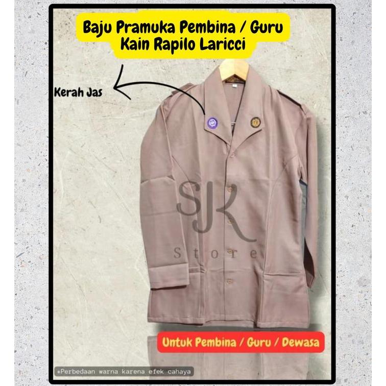 baju pramuka wanita pembina / guru / dewasa perempuan kain rapilo laricci seragam blazer panjang