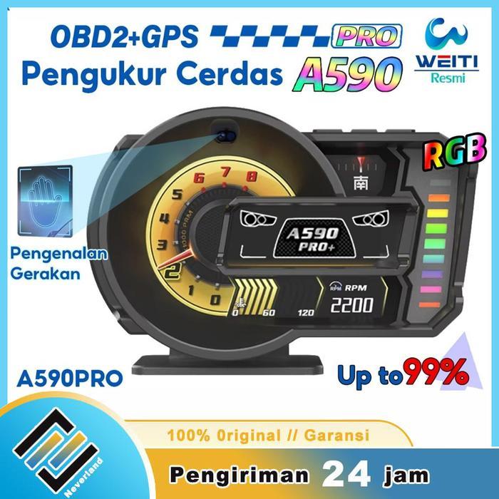 Car Smart Gauge P6 Ultra OBD2+GPS Multifungsi HUD Car Head Up Display OBD Speedometer Digital HUD