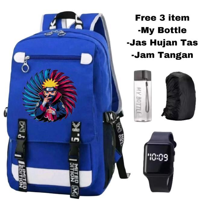 Tas ransel anime-Tas sekolah karakter anime-Backpack Naruto keren-Tas anak laki-laki anime-Tas