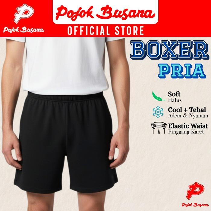 Promo Pojok Busana Celana Boxer Pria - Celana Pendek Santai Cowok