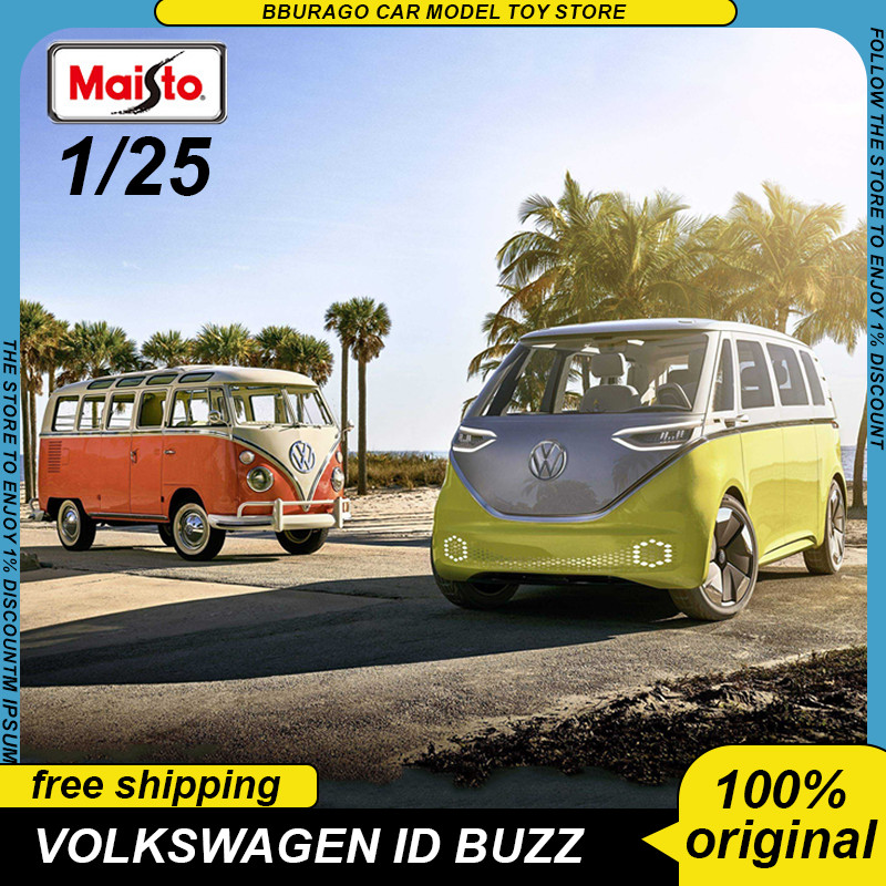 New Product Maisto 1:25 Volkswagen ID Buzz Bus Car Alloy