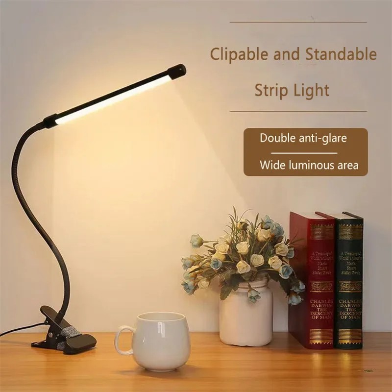 LED clip type desk lamp, student dormitory, bedroom, desktop, bedside reading lamp, eye protection