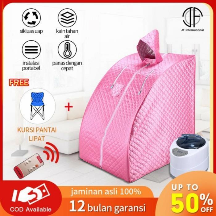 Promo Alat Sauna Portabel/ Sauna Room Portabel/ Remote Control - Merah Muda