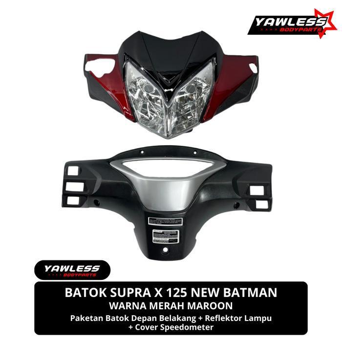 BATOK SUPRA X 125 BATMAN WARNA MERAH + REFLEKTOR SUPRA X 125 / BATOK LAMPU SUPRA X 125 - D.B+LIS