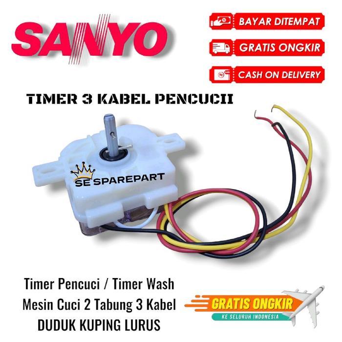TIMER PENCUCI MESIN CUCI SANYO 3 KABEL KUPING LURUS FORSALE