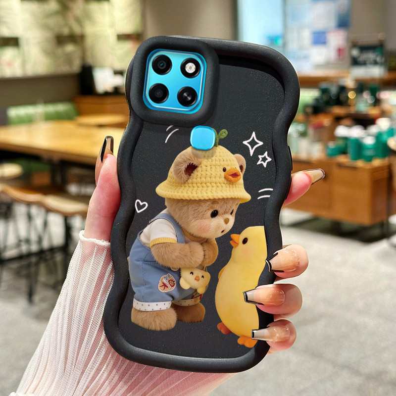 Casing Untuk Infinix Smart 6 Case Casing pola Beruang kecil dan bebek Kasing HP ceruk Kesing mewah C