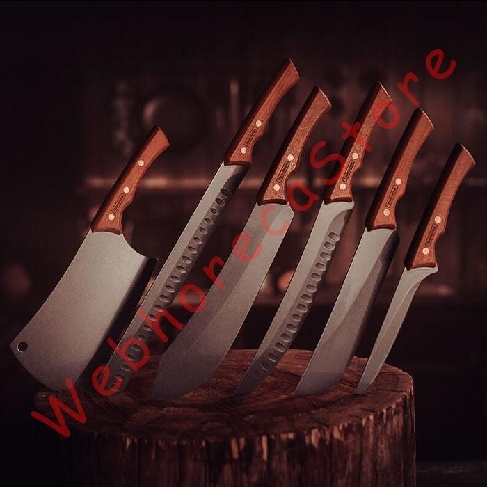 Tramontina Churrasco Black Cleaver 7"/ Pisau Golok Parang Gagang Kayu Terbaik