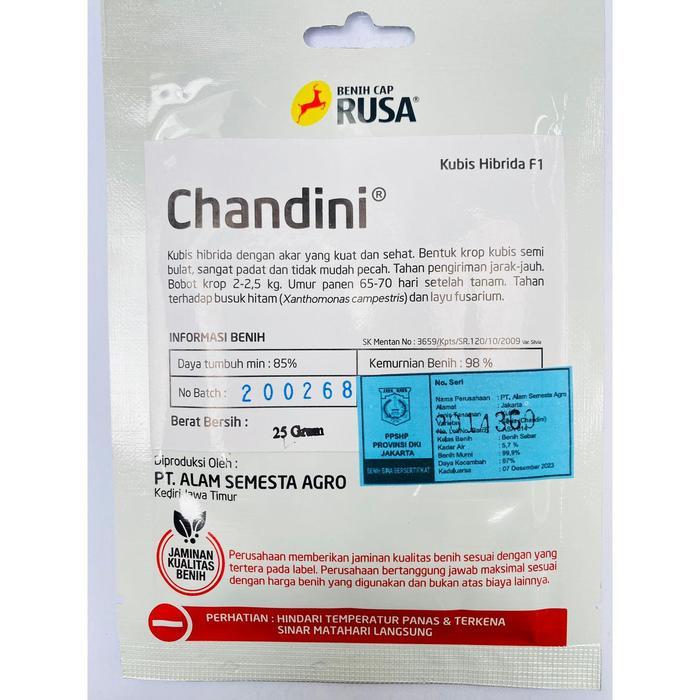 Benih Kubis Hibrida F1 CHANDINI isi kemasan 25gr dari CAP RUSA