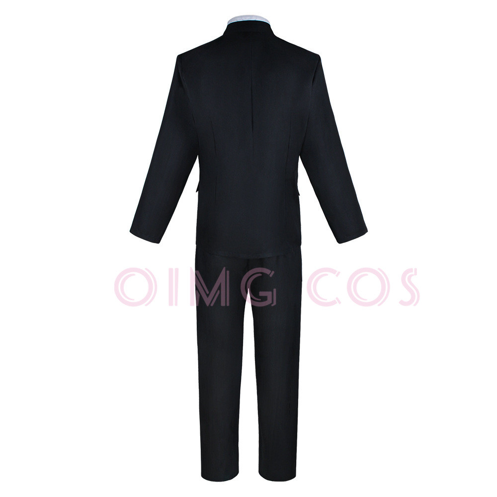 Yoshida Hirofumi Cosplay Costume Chainsaw Man Outfits Blue Suit Shirt Tie Short Neck Ring Men Anime
