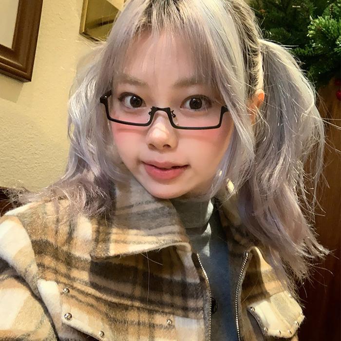 KACAMATA SETENGAH BINGKAI TANPA LENSA WANITA SEKSI BINGKAI KACAMATA COSPLAY PROP
