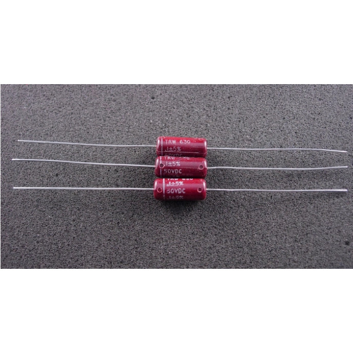 20PCS/LOT ORIGINAL AMERICAN TRW 0.1UF/50V (100NF 104) 8X19MM ANTIQUE TIN FILM CAPACITOR AXIAL FREE