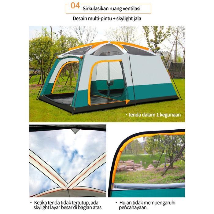 LIVING tenda camping 4-6 orang/Tenda berkemah tahan air luar ruangan/t