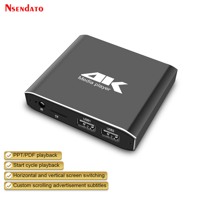 4K H.265 Advertising HD Media Player Mini 1080P Full HD MP4 Video MultiMedia HDD Player For Micro SD