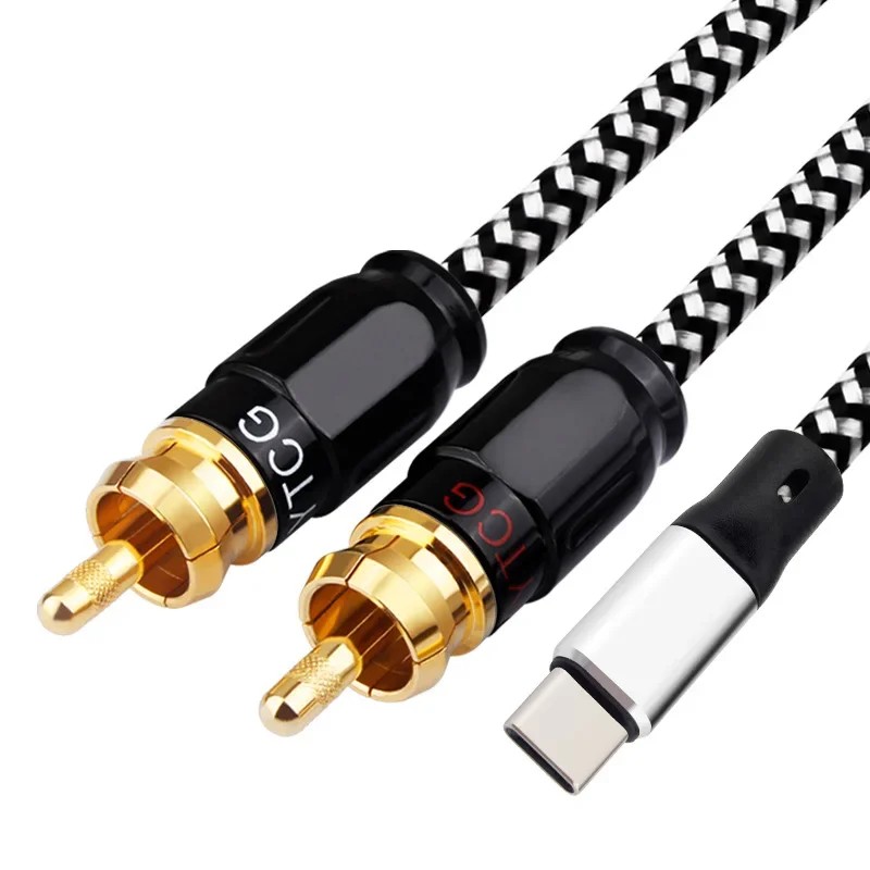 Audio Cable USB C To RCA Type-C To 2RCA Splitter Speaker Cables For Sumsung   Laptops