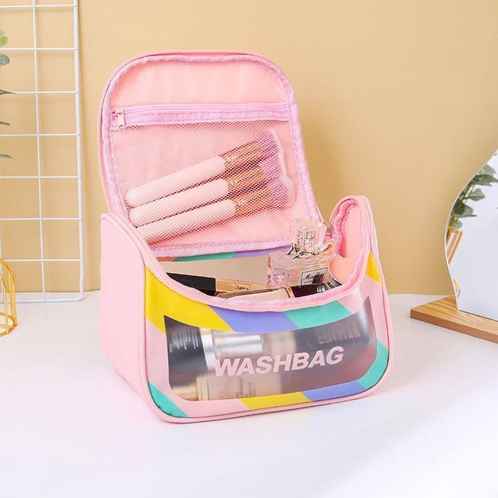 FXG - Tas Kosmetik Travel Premium WashBag Transparan Anti Air Pounch Make UP TK08