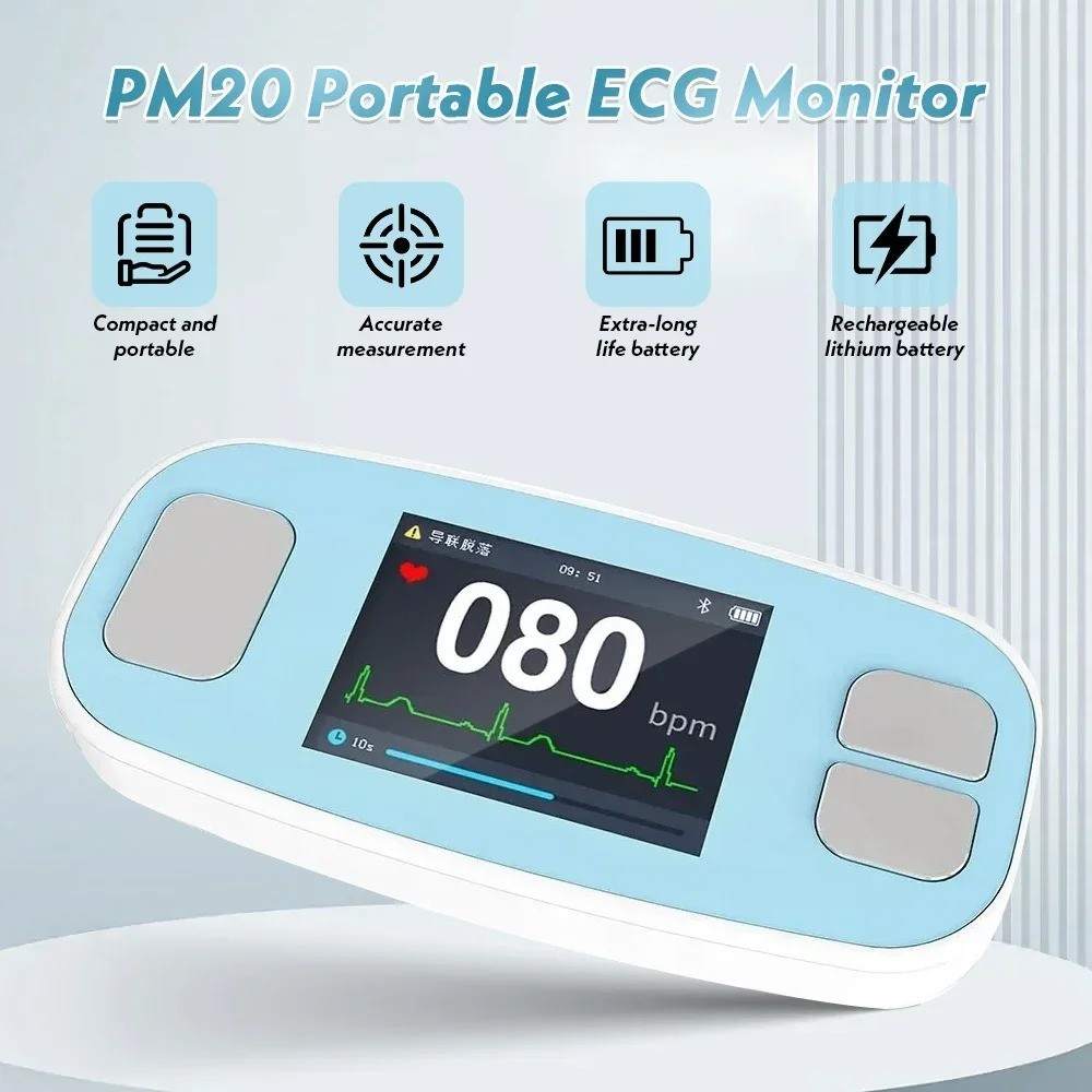PM20 WIRELESS ECG HOLTER DIGITAL ECG HOLTER MONITOR BLUETOOTH APP EKG MONITOR RECORDS THE PATIENT'S
