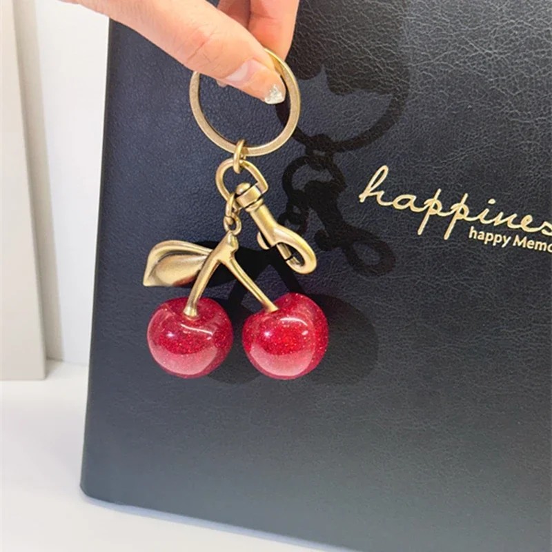 Five Different Styles Crystal Cherry Charm Pendant For Coach Bag Women's Handbag Shoulder Bags