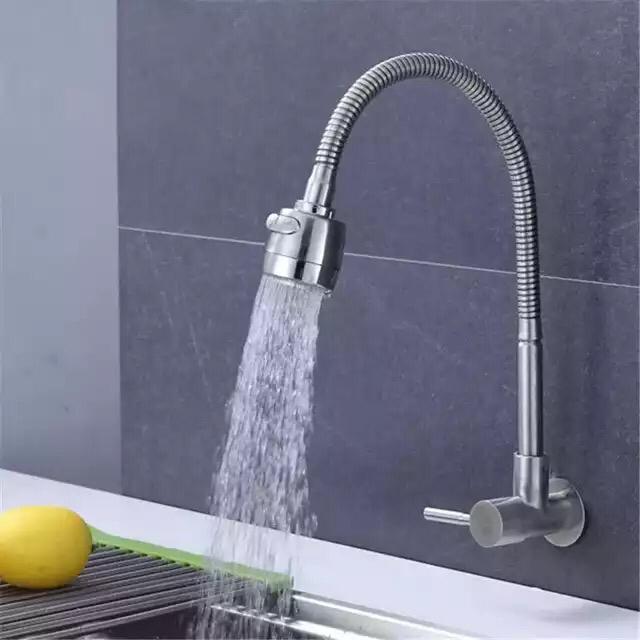 Kran sink Stainles304 Angsa Tembok Fleksibel ENgkol Keran Air wastafel