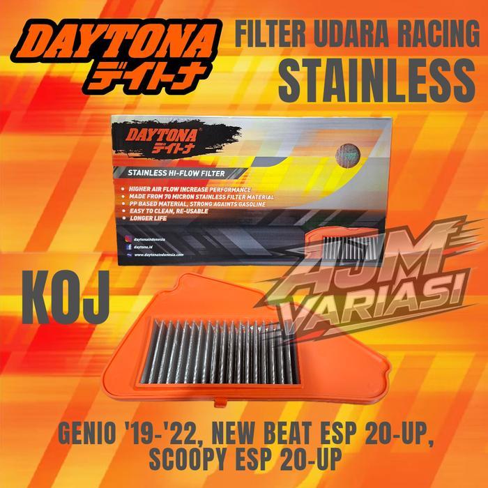 Filter Saringan Udara Racing Stainless DAYTONA Genio, New Beat ESP, Scoopy ESP, Beat Deluxe, Beat