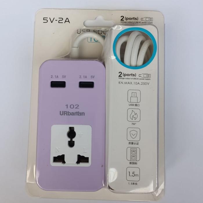 Stop kontak Colokan listrik USB charger hp 2 ports usb