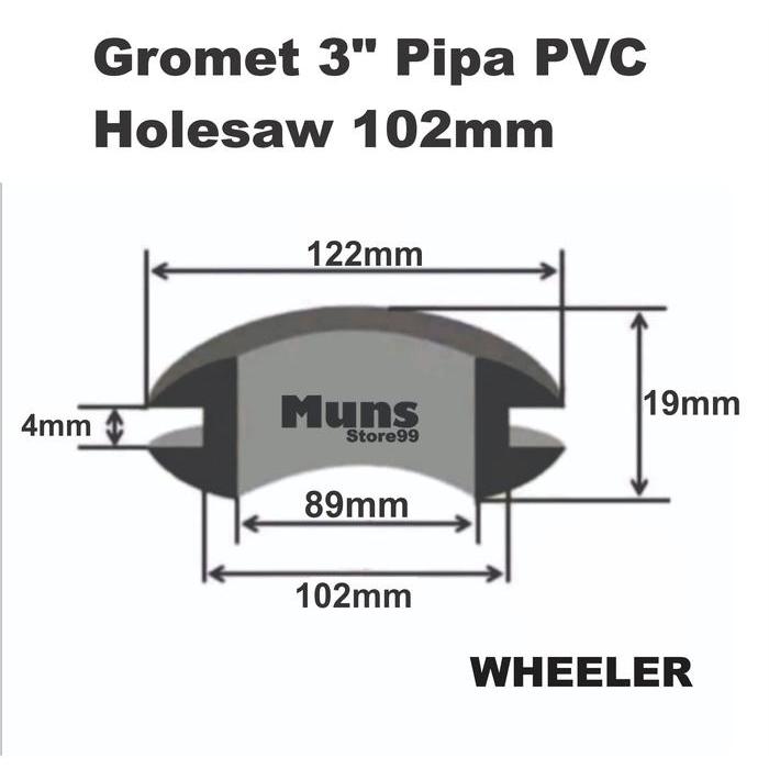 "New" Gromet Karet Rubber Grommet 2.5 - 3 Inch Pipa PVC Sistem Hidroponik Filter air