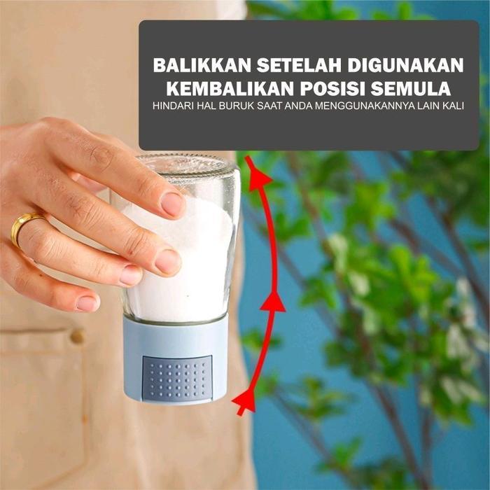 (Isi 3 Pcs) Tempat Bumbu Dapur Set 3 Tempat Bumbu Kaca Otomatis Kitchenware Populer