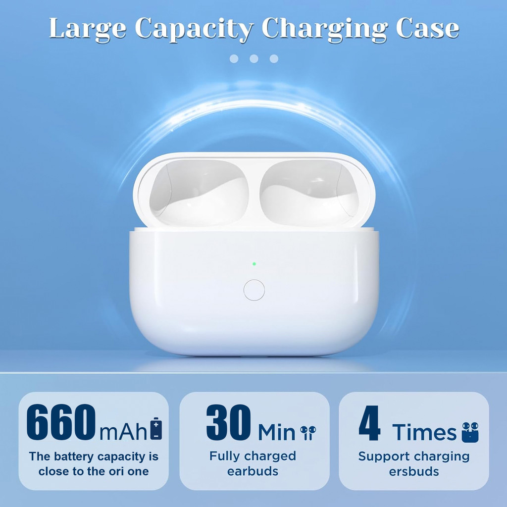 Wireless Charging Case For AirPods Pro 1 - 660mAh Bluetooth Charger Box Accessories,Headphone