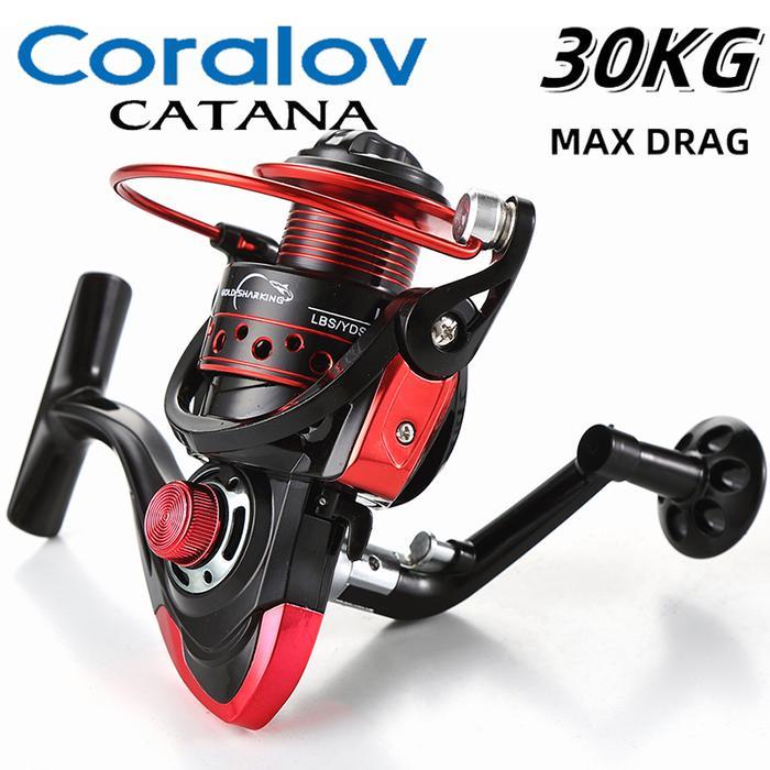 Coralov Reel Pancing Metal Lk1000 - 7000, Drag Tinggi & Tahan Lama Max Drag 30 Kg