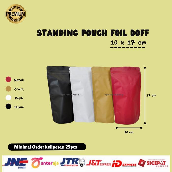 STANDING POUCH 10X17 ALUMUNIUM FOIL DOFF MATTE 10 X 17 100GRAM