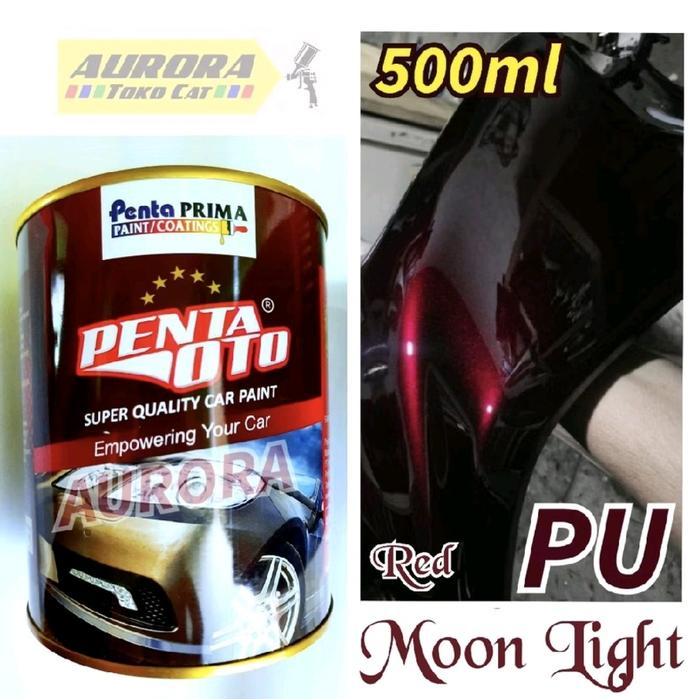 Murah  Cat PU Merah Maroon Candy Metalik Gelap Drak MoonLight 500ml ,Red Maroon Penta OTO Costum
