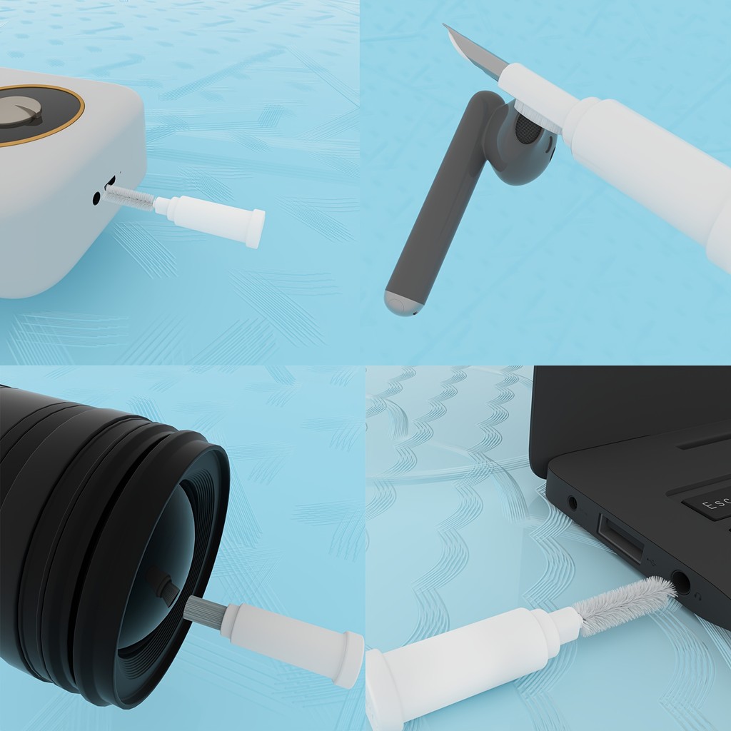 Portable Design Multi-Device Cleaning Kit for AirPods, Phones, Cameras & Computers - Includes Cable