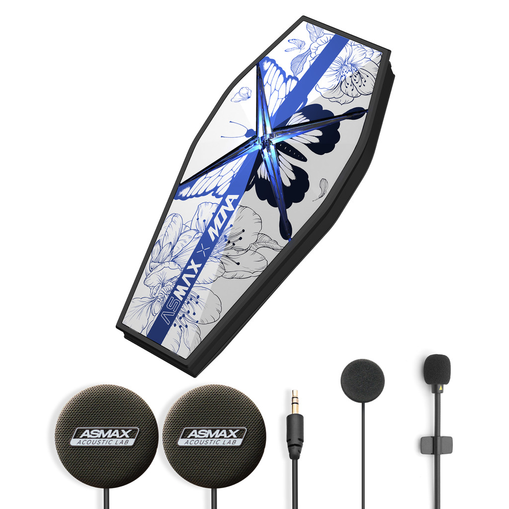 ASMAX F1 PRO MAX Motorcycle Bluetooth Intercom 45mm Helmet Speakers, Mesh Communication, AI Voice