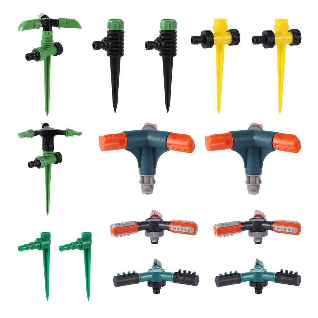 1/2" Irrigation Rotary Sprinkler Lawn Sprinkler 3 Arm Automatic 360 Degree Rotating Adjustable Garde