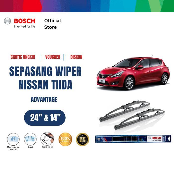 Bosch Sepasang Wiper Kaca Mobil Nissan Tiida C11 Advantage 24" & 14"