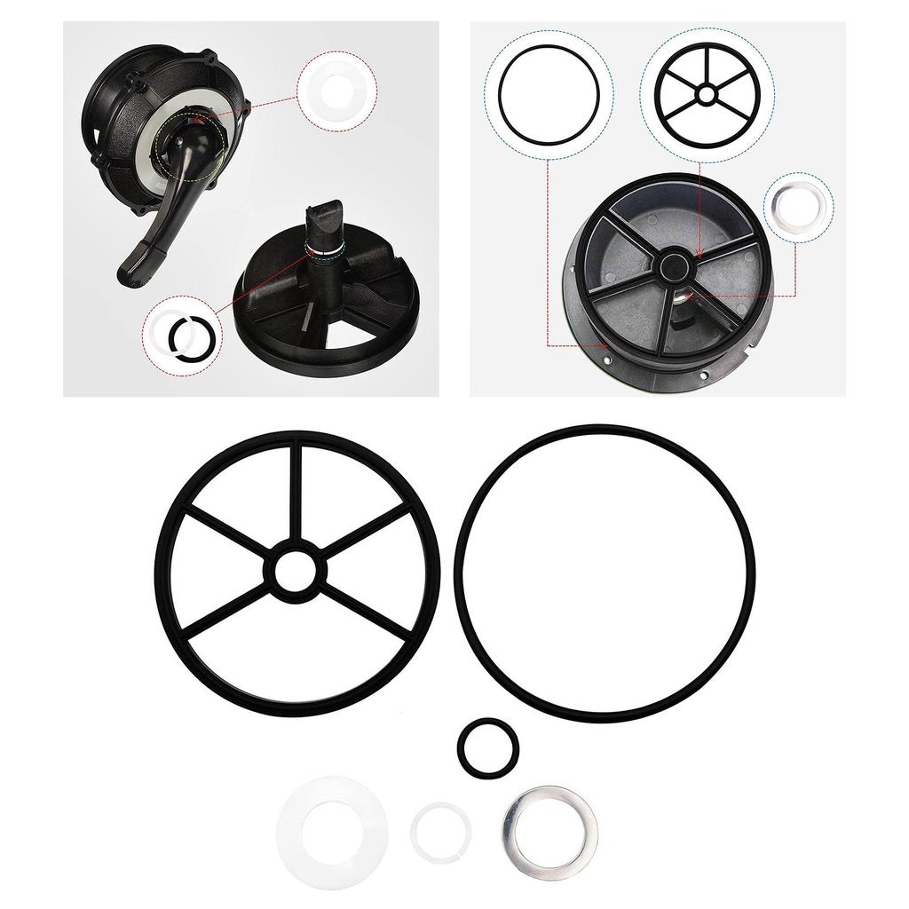 6 Pieces Diverter Seal Ring Part 1-1/2" Pool Filter Valve Rebuild Gasket Pool Diverter Seal