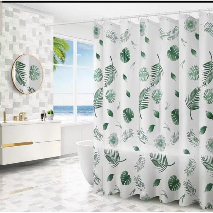 Tirai Kamar Mandi Waterproof Bahan Peva / Gorden Kamar Mandi Waterproof / Tirai Sekat Gorden Bahan