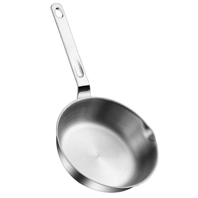 316 Stainless Steel Wok, Uncoated Non-Stick Cooking Pan, Induction Compatible Flat Bottom Wok For