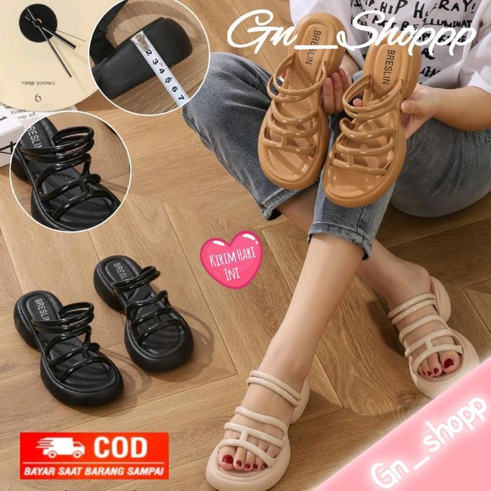 Promo!!! Sendal Wanita Selop Karet Jelly Vintage L962-2 Breslin Sandal