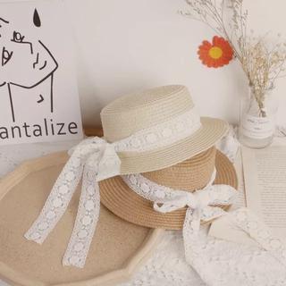Boater Hat Pita Renda Putih BH11 Topi