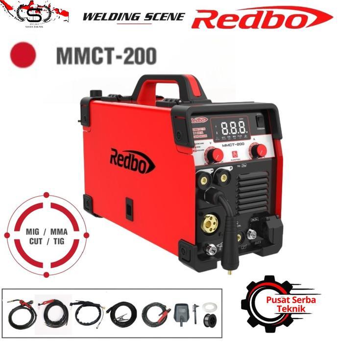 Redbo Mesin las 4 in 1 MMCT-200 Mig Mma Cut Tig digital Welding machine