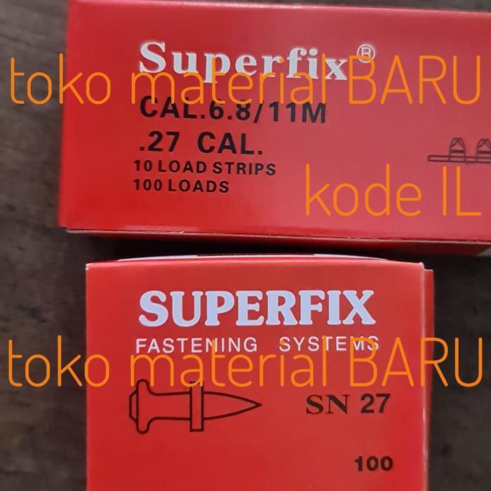 Superfix Paku Ramset Dan Red Strip Catridge Tipe Hilti Isi 100Psg #Gratisongkir