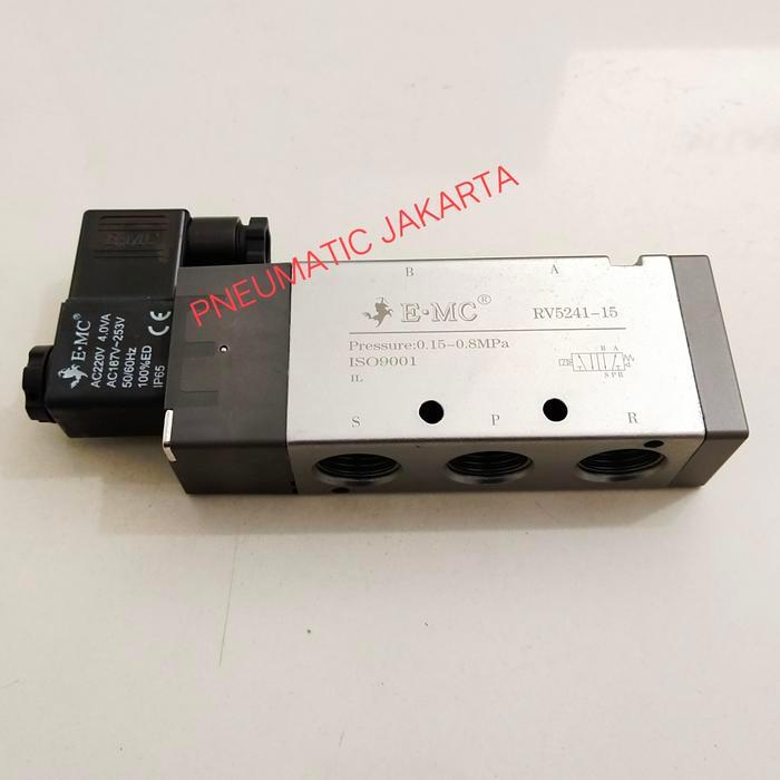 Solenoid Valve Rv5241-15 E2 E4 Ac220V / Dc24V Emc Pneumatic #Gratisongkir