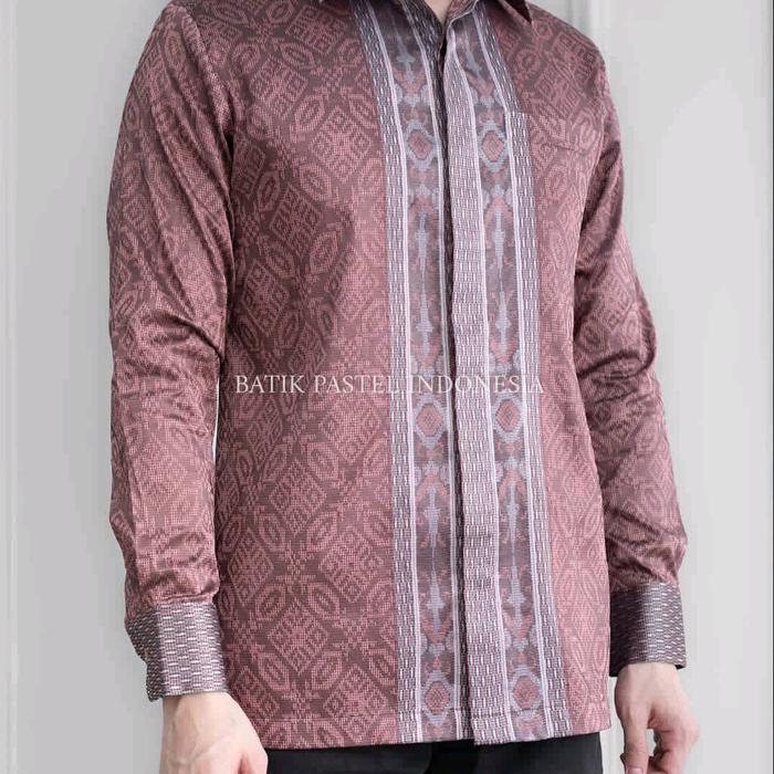 Premium Kemeja Songket Pria Kemeja Tenun Baron Pria Songket Palembang Exclusive Lengan